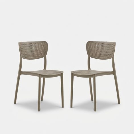 Set 2 sedie impilabili da giardino Zanini Design Siracura - Tortora (1/5)