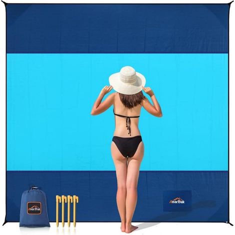 Stranddecke Dunkelblau & Blau 200 x 200 cm (1-4 Personen) (1/5)
