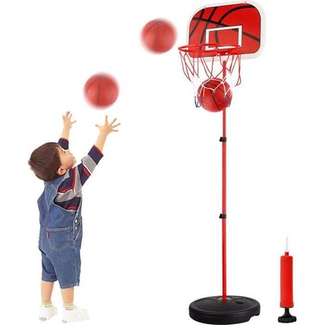 Panier de Basket - FOLAYA - Réglable 66-170 cm - Enfant - Intérieur/Extérieur - Avec Ballon (1/4)