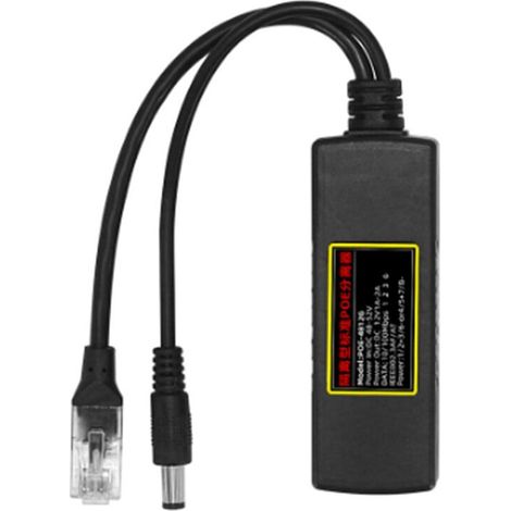 Splitter POE IEEE 802.3AT, uscita CC 12V/1A-2A, ingresso CC 48-52V, per sistemi di sicurezza IP CCTV.