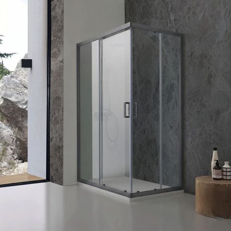 Box Doccia Rettangolare 70X90x190 Cm Scorrevole Vetro Trasparente City (1/5)