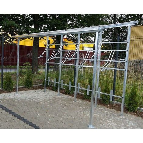 Abri à vélos ZORZA-8 + supports à vélos LIFT-8 - Fixation: à fixer dans le béton (1/5)