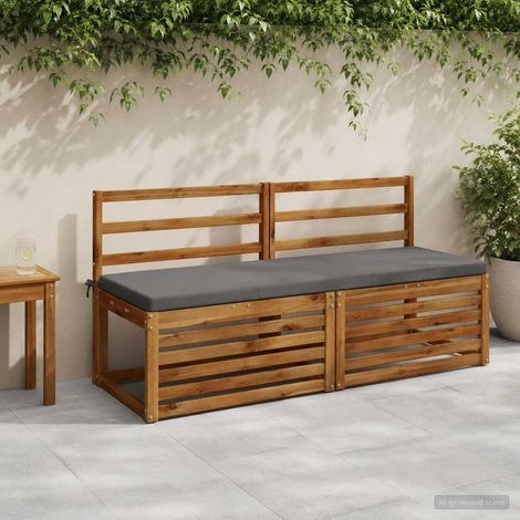 vidaXL Cojín de banco SOEST 100% Poliéster Gris 140 x 50 x 5 cm (1/5)