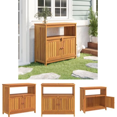 The Living Store Garten-Konsolentisch 80x35x75 cm Massivholz Akazie - Gartentische (1/5)