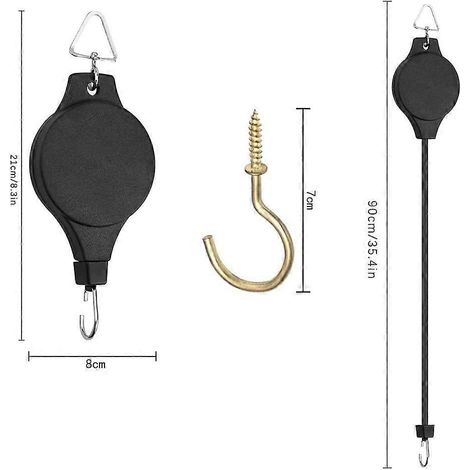 Support pour plantes extensible avec crochets de plafond en métal doré, lot de 2 (1/4)