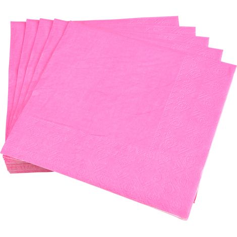 20 serviettes en papier 33 x 33 cm Tendance Uni rose