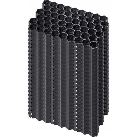 Kadax – Lot de 24 géogrilles pour parking et jardin 60x40cm – Polyéthylène LDPE 100% recyclé – Résistance 1000 tonnes/m² – Installation sans outils (1/2)