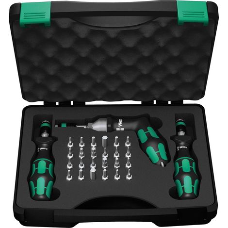 Wera – Jeu de tournevis dynamométriques 27 pièces – Embouts Hex-Plus, TORX® et TORX PLUS® – Coffret robuste avec mandrin Rapidaptor