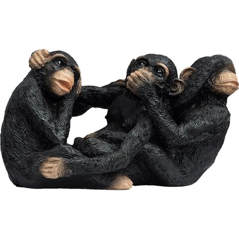 Statue Singe Décor, Sculpture Résine Bureau Singes de la Sagesse, (1/5)