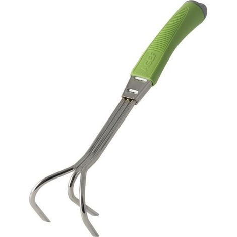 AGEF - RAGNO A 3 DENTI IN ACCIAIO CROMATO 7,5X9,5X34CM - MANICO IN COPOLIMERO COLORE VERDE