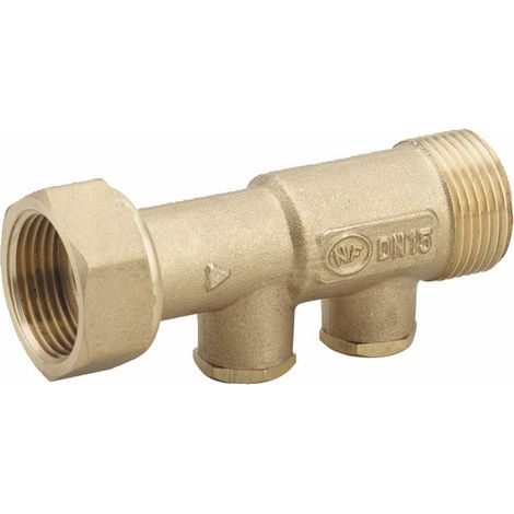 Clapet droit FT3/4"xM3/4" avec bouchon laiton G1/4" long - DIFF (1/2)