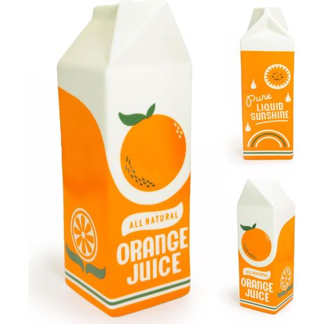 Vase à jus d'orange Vintage, Vase décoratif en céramique inspiré du Carton d'orange, décoration rétro Unique et éclectique pour la Maison, la Cuisine ou Le Bureau. (1/5)