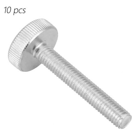 QORVA-Lot de 10 vis à tête moletée plate en acier au carbone zingué M8 (M8 x 50)