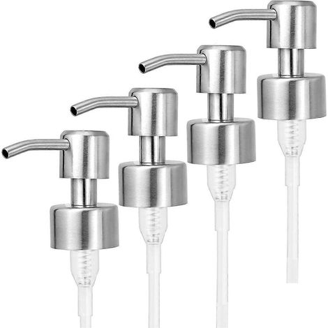 Set mit 4 Ersatzpumpen für Seifen- und Lotionenspender aus Edelstahl, kompatibel mit Standardflaschen mit 28/400 ml Flaschenhals (Badezimmer). – AquaForge (1/5)