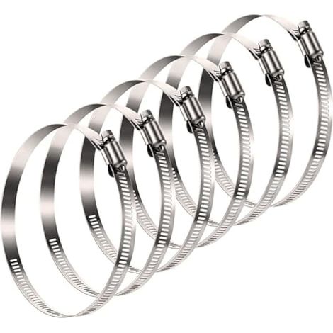 Colliers de Serrage en Acier Inox Ø 91-114 mm pour Tuyau du Ventilateur d'extraction Conduit Gaine de Ventialtion 4 Pouces de Raccord pour Salle de bain Cuisine Sèche-linge 6 Pièces