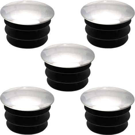 5x embout de tube rond rentrant 22 mm plastique chromé argent chaise meuble décoratif - Silver (1/3)