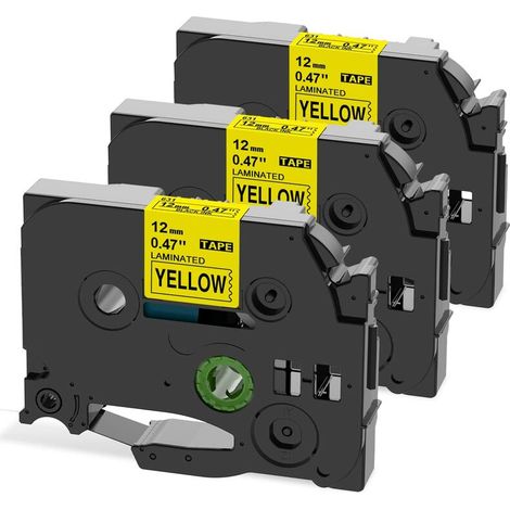 VURAHOME - Ruban compatible pour Brother P-touch TZe-631 12 mm Jaune Laminé Cassettes pour Etiqueteuse Brother ptouch PT-H100LB PT-E100 PT-D400 PT-1250 PT-H110 PT-1000 PT-1010R PT-D210 (1/4)
