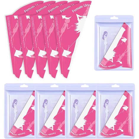 50 Pcs Female Standing Urinal, Portable Standing Pissing, Pink Urinal for Women, Suitable for Pregnant Women, Sick People or Outdoor Travel (1/5)