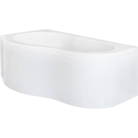 Milano Irwell White Bathroom 1500mm x 1000mm Left Hand Corner Bath - With Panel