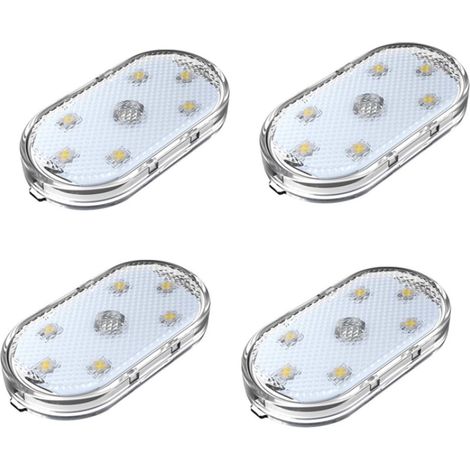 Lot de 8 lampes LED pour voiture - Éclairage d'ambiance intérieur - 7 couleurs - Lampes de lecture rechargeables par USB - Portables (1/5)