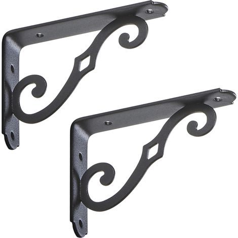SOTECH Regalkonsole BLACKLINE II schwarz Tragkraft bis zu 30 kg / Paar 12,5 x 9 x 2,5 cm, 2 Stück (1/5)