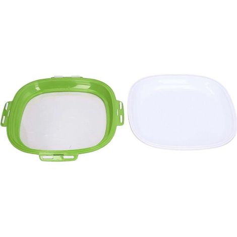Plateau de conservation des aliments, boîte de rangement réutilisable et empilable pour réfrigérateur, vert. (1/5)