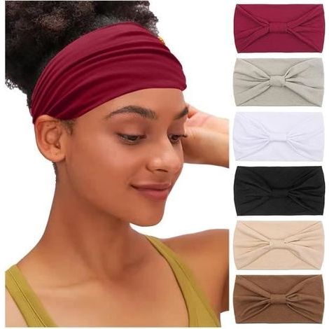 Damen-Stirnband, 6-teiliges Yoga-Sport-Stirnband-Set, mehrfarbiges Damen-Stirnband, modisches Haaraccessoire für Damen, wj (1/4)
