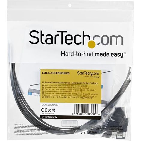 StarTech.com CONNLOCKPK10 Sicherheitskabel verstellbar schwarz 30 cm