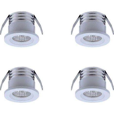Set mit 4 Mini-LED-Einbaustrahlern, 3 W, warmweiß