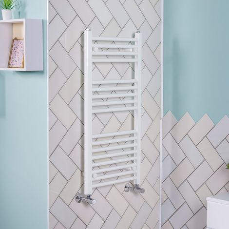WarmeHaus Straight White Heated Towel Rail 900x450mm