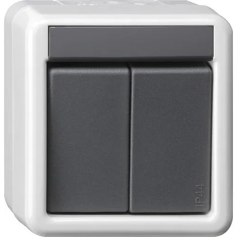 Gira Pulsador-BA 2f 1 punto KNX WG AP Gris [516130], 5161 30