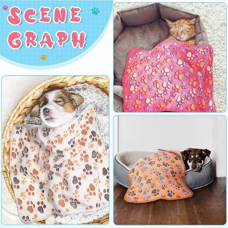 Couverture pour chien, douce et moelleuse, en polaire de qualité supérieure, idéale pour les chats et les chiens. Motif pattes mignonnes, couverture chaude et confortable pour chiot, motif pattes marr