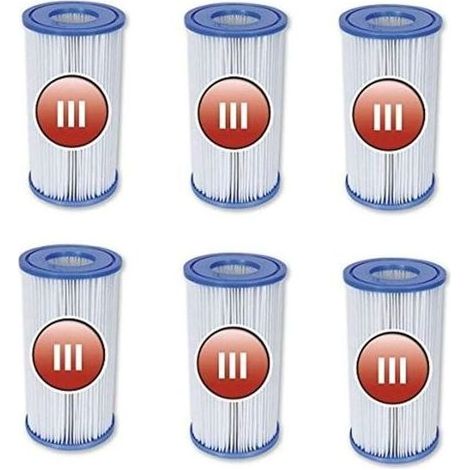 Pour cartouches filtrantes de piscine Bestway 58012 taille III - 6 pièces (1/4)
