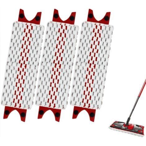 Lot de 3 balais de rechange pour balais à franges Vileda, compatibles avec les balais à franges en microfibre Vileda Ultramax/Easy Wring (rouge 35 x 14 cm)-Karteo (1/5)