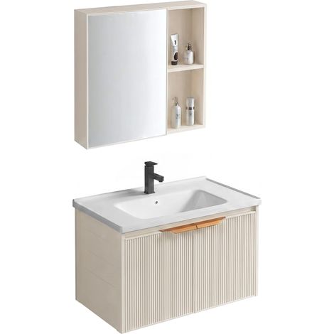 Ein Badezimmermöbelset Mit Waschbecken Rea Aa18 Mario 60Cm Beige