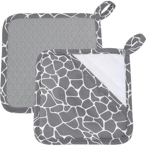 2 Pièces Maniques De Cuisine Avec Poche,Gants Cuisine Carrés En Coton,2 En 1 Manique Silicone Résistant Et Gant,Maniques Avec Poches De Préhension,Avec Boucle De Suspension,Pour Cuisiner,Cuire,Griller (1/4)