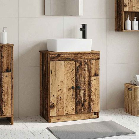 vidaXL Meuble de salle de bain avec évier Bois ancien 54 x 35 x 83 cm