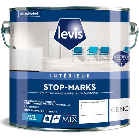 Levis Stop Marks - Peinture murale anti-traces mat velouté Conditionnement: 5L - Couleur: BLANC