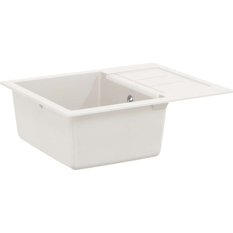 vidaXL Lavello Bianco 620 x 500 mm 80% Quarzo e 20% Resina