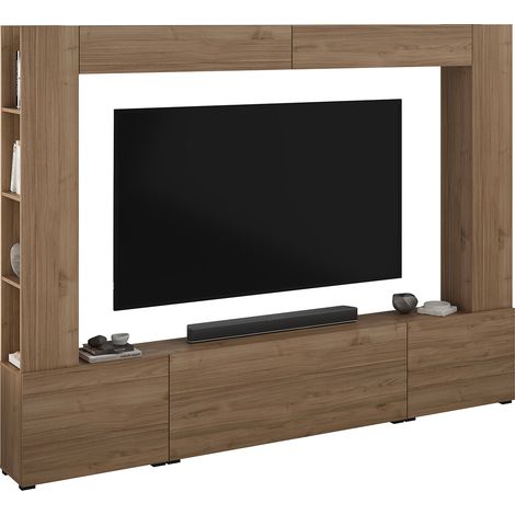 Meuble TV 5 portes 8 niches 260 cm Nala Bois (1/5)