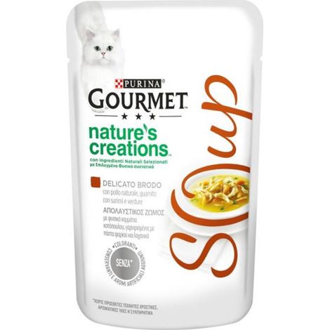 Purina Cat Gourmet Natures Creations Soup Pollo e Surimi - Bustina 40 Gr -