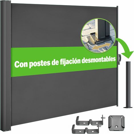 CASARIA® Toldo Lateral Retráctil 160/180x300cm Pantalla de Privacidad Extensible Protector Solar Repelente Balcón Terraza Jardín Antracita Crema Anthrazit 160x300cm (de) (1/6)