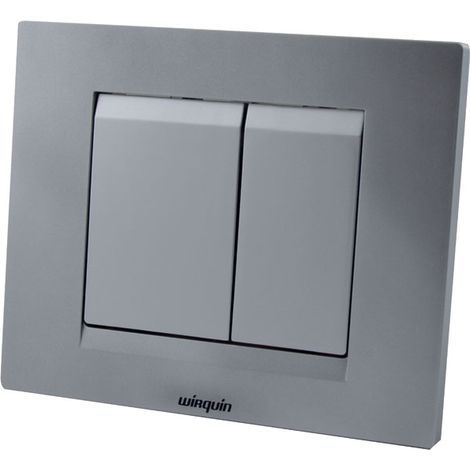 Wirquin Pro – Plaque de commande WC double touche chromée mate – L.208mm x H.166mm – Compatible bâti CHRONO et COMPACT – Garantie 2 ans