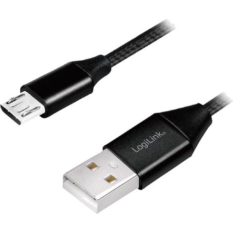 Cable USB 2.0 USB A male USB B micro male 0.3m - Noir