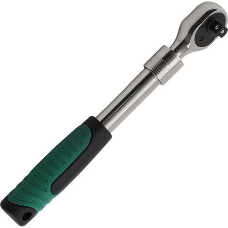 3/8" 72 Tooth Extendable Ratchet Handle 252-351mm Quick Release Steel Tool (1/3)