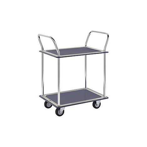 T-Equip  Carrello di servizio cromato  2 pianali con