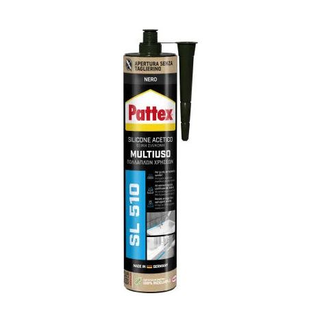 Silicone Nero Pattex SL 510 Acetico Multiuso 280 ml – Impermeabile Antimuffa e Resistente