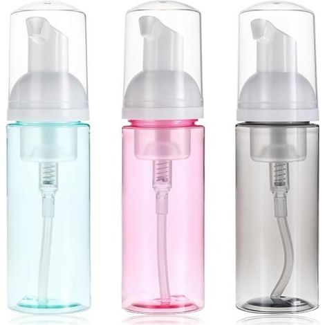 3 Pièces 60ml Flacon Pompe Vide,Flacon mousseur Vide,flacons à Pompe en Mousse Transparents Vides Rechargeables Distributeur (1/5)