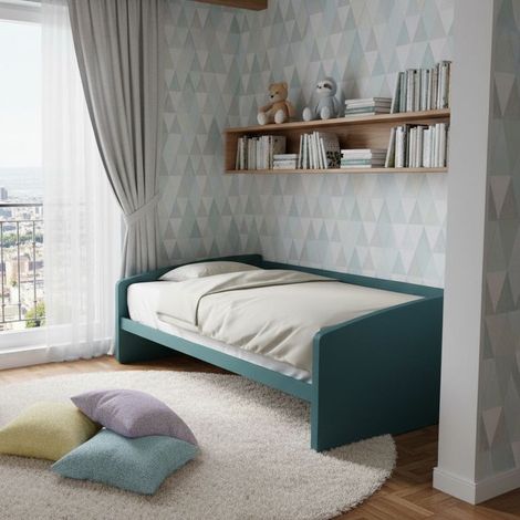 Divano letto singolo 120x190 - Ideale per camerette - Verde Petrolio