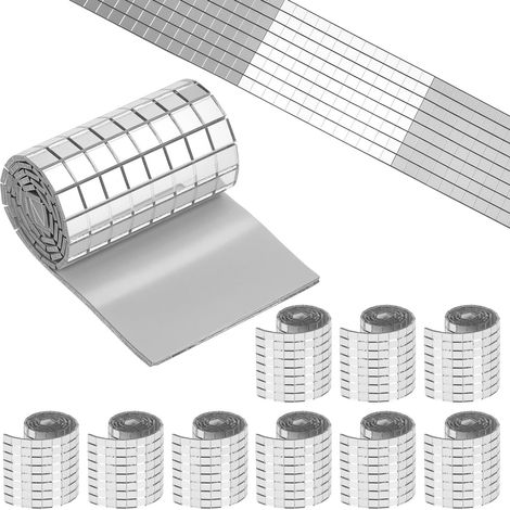 4720 Pièces carreaux de mosaïque autocollants, carrelage miroir mosaïque adhesif mural 5 x 5 mm, pour bricolage et décoration (argent) (1/5)